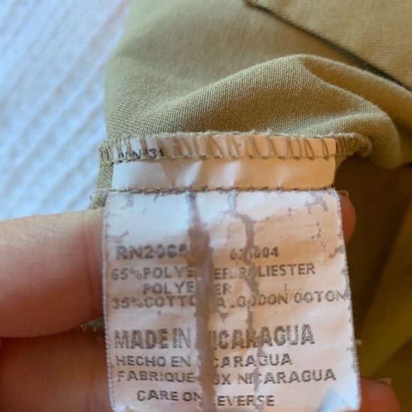 𝅺DICKIES Tan Short Sleeve Workwear Button Up Shirt Men's Size Large (1054) - Picture 10 of 14